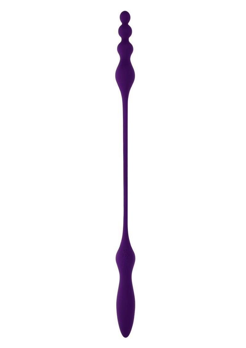 PB This and That Rechargeable Silicone Dual End Anal Plug and Vibrator - Purple