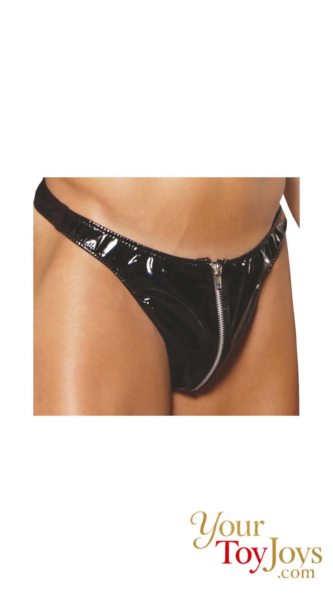 Men's Zip Up Vinyl Thong