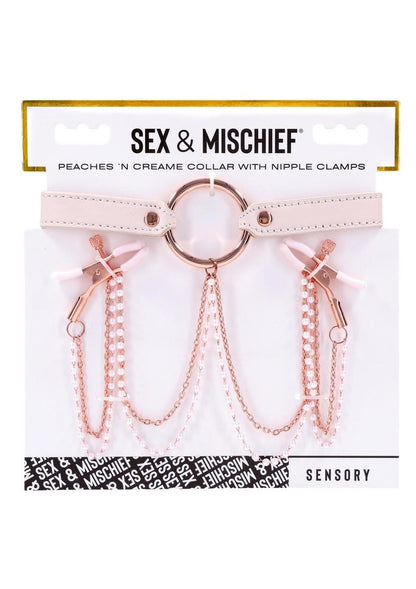 Sex & Miscielf Peaches 'n CreaMe Collar with Nipple Clamps