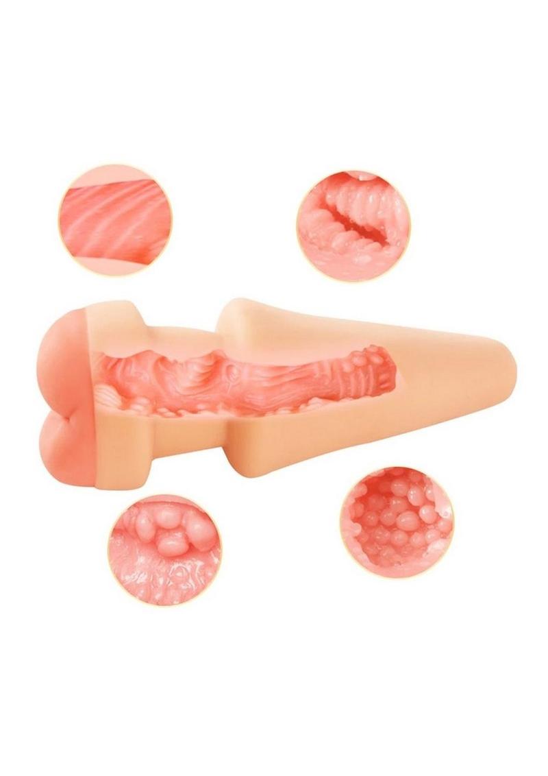 Masturbator Dildo 2-in-1 - Buttplug & Ass - Vanilla