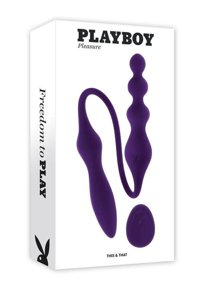 PB This and That Rechargeable Silicone Dual End Anal Plug and Vibrator - Purple