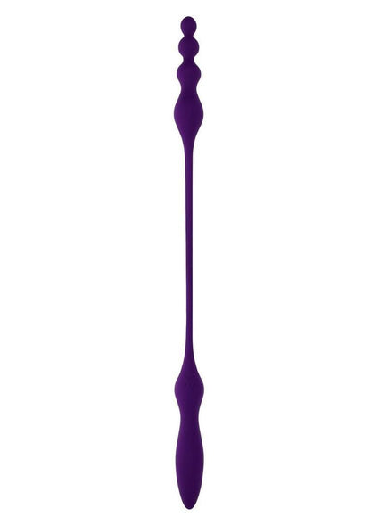 PB This and That Rechargeable Silicone Dual End Anal Plug and Vibrator - Purple