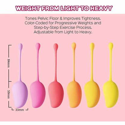 Honey Play Box Mango Tropical Weighted Kegel Ball 6-Piece Exercise Set Assorted Color
