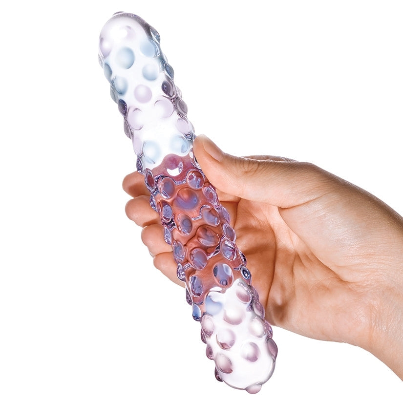 Glas Purple Rose Nubby Glass Dildo