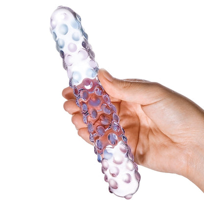 Glas Purple Rose Nubby Glass Dildo