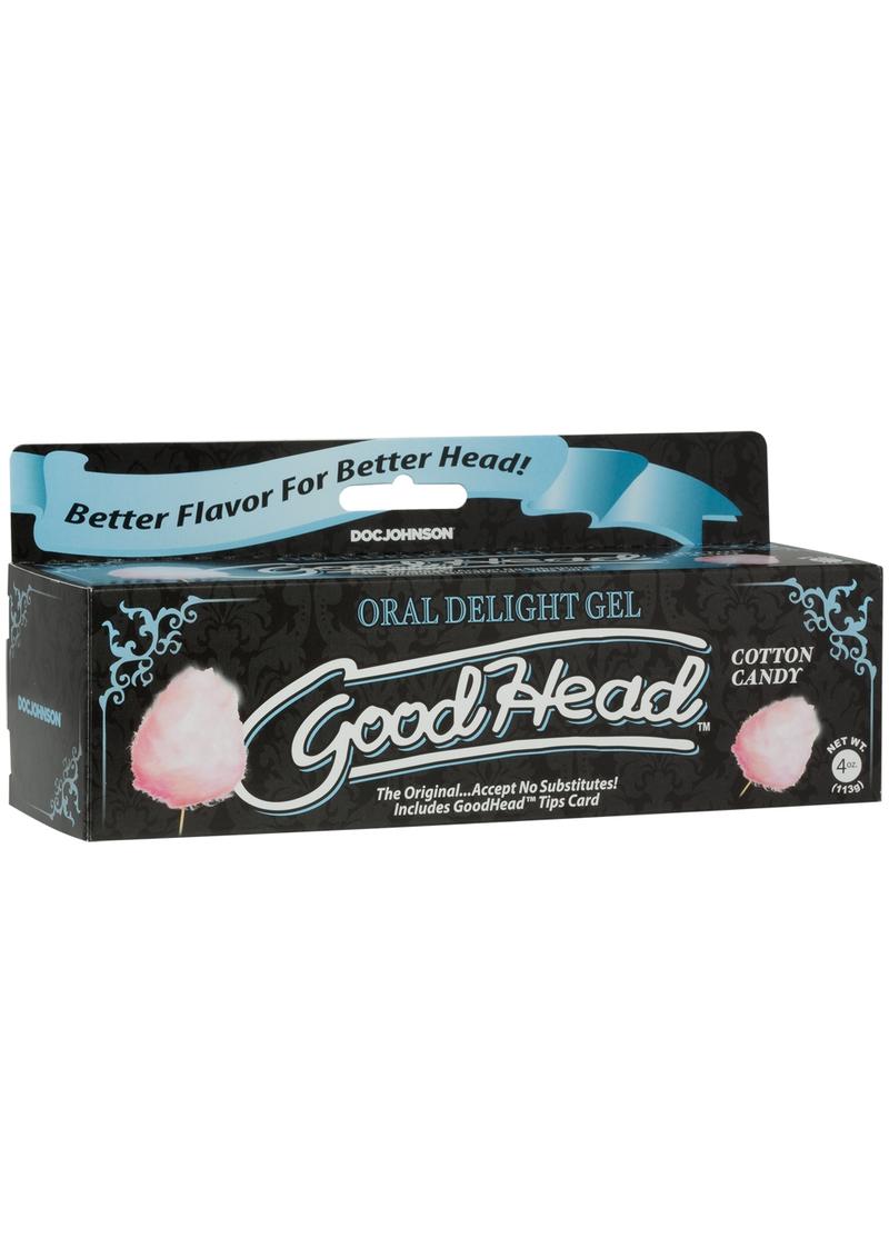 Box of Good Head oral delight gel with cotton candy flavor on a white background