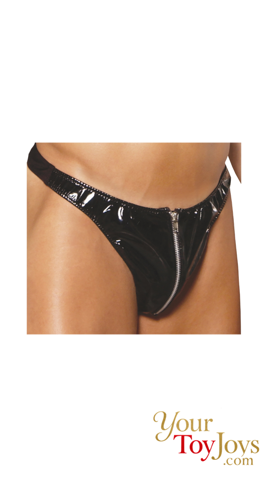 Men's Zip Up Vinyl Thong